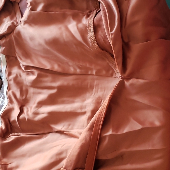 LOEL Off Shoulder High Split Long Formal Party Dress Evening Gown in Copper S - Picture 12 of 12